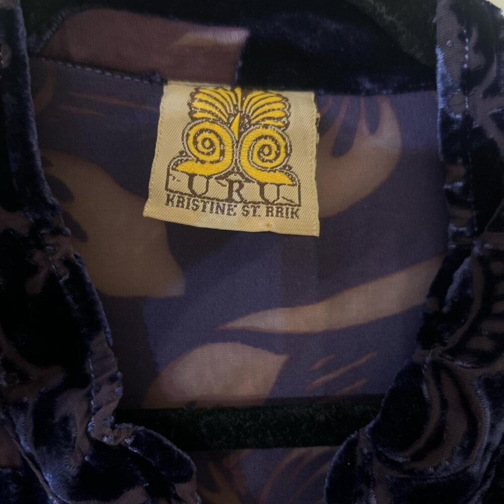 URU Velvet Burnout Blouse - Picture 2 of 5
